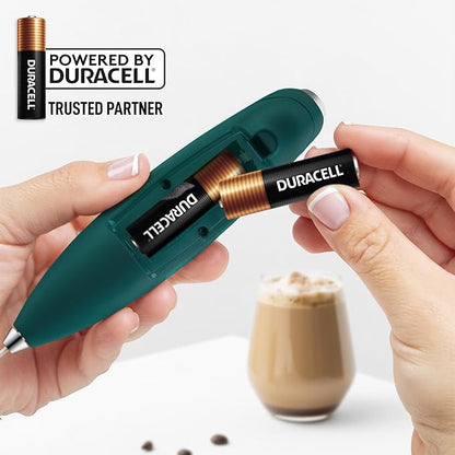 Zulay Kitchen Patented Tornado Triple Whisk Milk Frother with 4 Duracell Batteries – Handheld Foam Maker for Coffee, Lattes, Matcha & Hot Chocolate – Rich, Creamy Froth in Seconds - Dark Green - Image 7