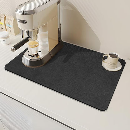 Findosom Dish Drying Mat, 16"x 24" Super Absorbent & Hide Stain Coffee Mat, Cuttable Drying Mat for Kitchen Counter, Coffee Bar Accessories, Under Dish Rack, Coffee Maker, Espresso Machine, Black-2 - Image 8