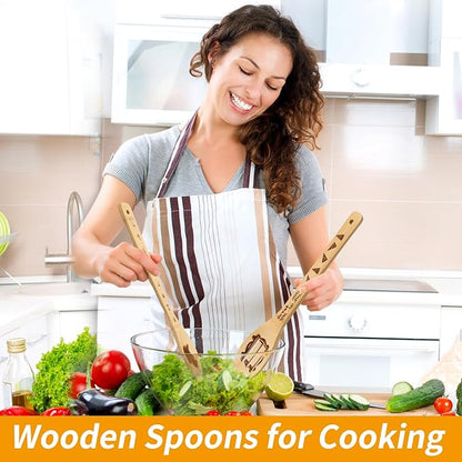 Friends TV Show Merchandise - 5 Pcs Wooden Spoon Spatula for Cooking Utensils Set,Friendsgiving Party Decorations,Friendsgiving Gift Ideas,Friends TV Show Christmas Gifts for Friends ﻿