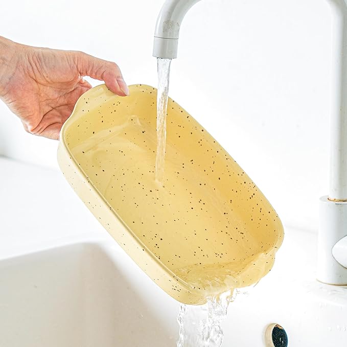 Casserole Dish Set of 3,Lasagna Pan,Ceramic Bakeware for Oven,Rectangular Baking Dishes with Handles,High Heat Resistant,Colorful Speckle Stoneware Series (13.8''/12''/9.6''Yellow) - Image 6