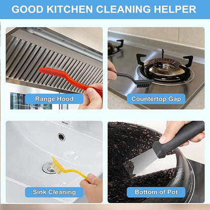 Dfacio 11Pcs Crevice Cleaning Brush Set, Hard Bristle Cleaning Supplies for Kitchen, Bathroom, Corner, Grout, Sink - Image 4