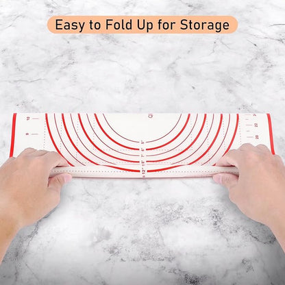 Silicone Baking Mat with Measurements, Pastry Mat for Rolling Out Dough Non-Slip Extra Large, Red, 20" x 28", Fondant Mat - Image 8