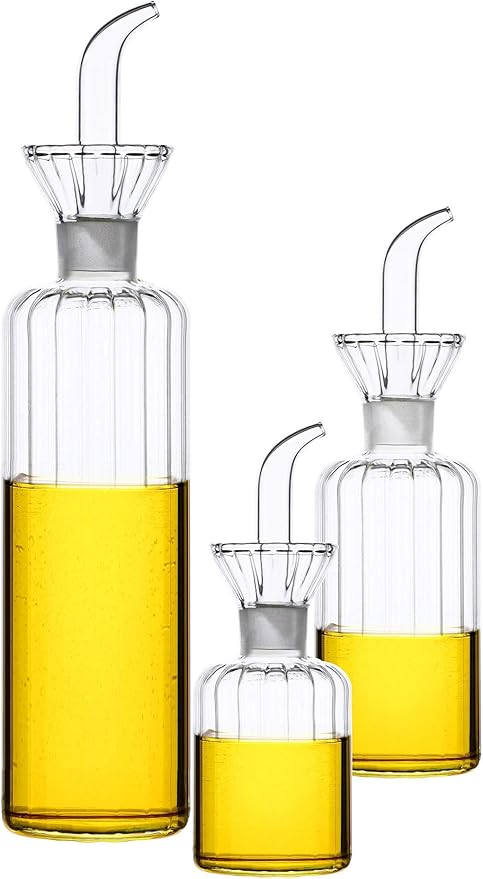 HAIZEEN 8oz/240ml Olive Oil Bottle Dispenser/Glass Cruet with DRIPLESS POUR SPOUT for Kitchen and BBQ - Image 6
