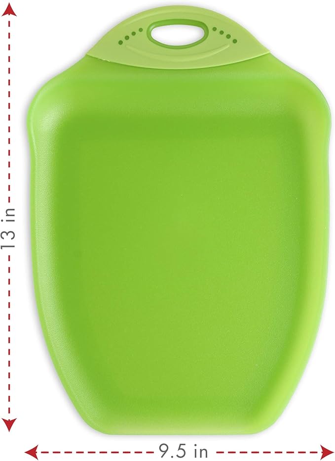 Dexas Chop & Scoop Cutting Board, 9.5 by 13 inches, Solid Green, 322-J383 - Image 2