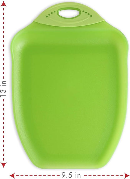 Dexas Chop & Scoop Cutting Board, 9.5 by 13 inches, Solid Green, 322-J383 - Image 2