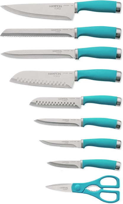 Hampton Forge Epicure True Aqua Knife Block Set, 15 Piece - Image 2