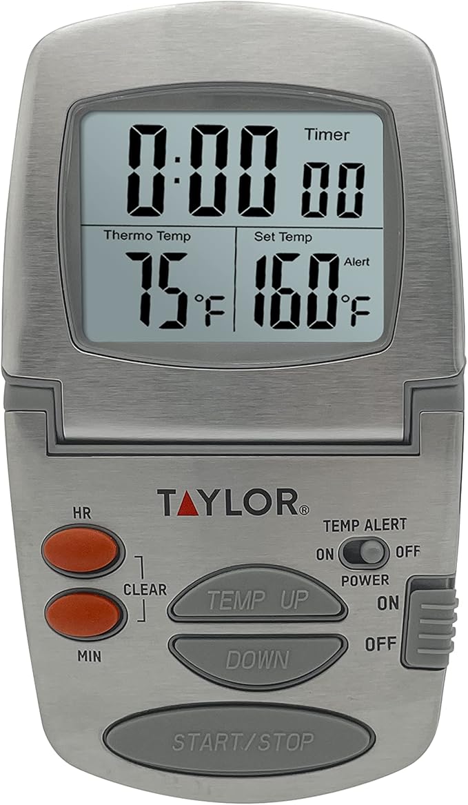 Taylor Programmable Instant-Read Wired Probe Digital Meat Thermometer, Stainless Steel for BBQ, Grill, Kitchen Cooking, Accurate Temperature Readings - Image 8