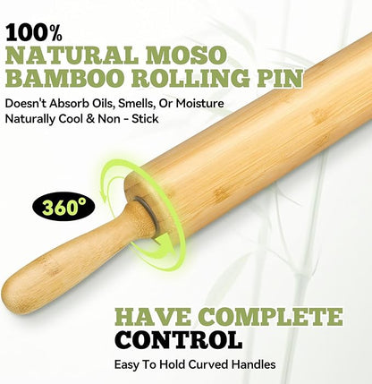 17.5 inch Wooden Rolling Pin for Baking - Long Dough Roller for All Baking Needs - Image 6