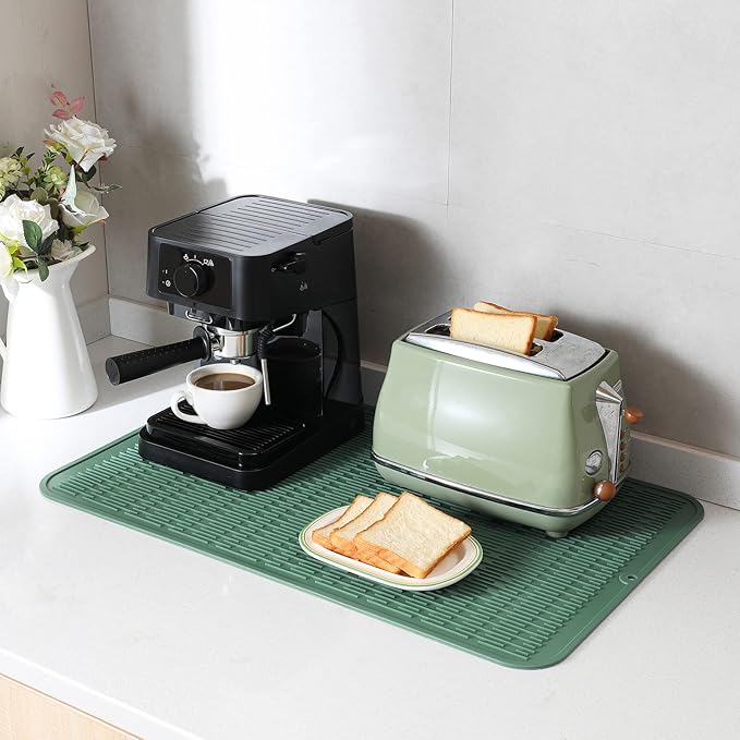 MicoYang Silicone Dish Drying Mat for Multiple Usage,Easy clean,Eco-friendly,Heat-resistant Silicone Mat for Kitchen Counter or Sink,Refrigerator or Drawer Liner Green 3XL 28 inches x 18 inches - Image 8
