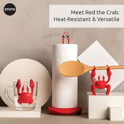 OTOTO Red The Crab Silicone Utensil Rest - Kitchen Gifts, Silicone Spoon Rest - Heat-Resistant Kitchen - Steam Releaser, Chopstick Rests & Holders - Image 5