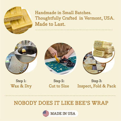 Bee's Wrap - Limited Edition - Beeswax Wraps for Food - Cut to Size 14x52" Beeswax Wrap Roll - Plastic Free Made in USA Reusable Natural Food Wrap - Fresh Squeeze Print - Image 8