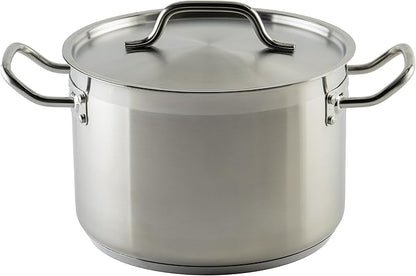 Winco Heavy-Duty Stainless Steel Stock Pot with Cover, 8 Quart by Winco