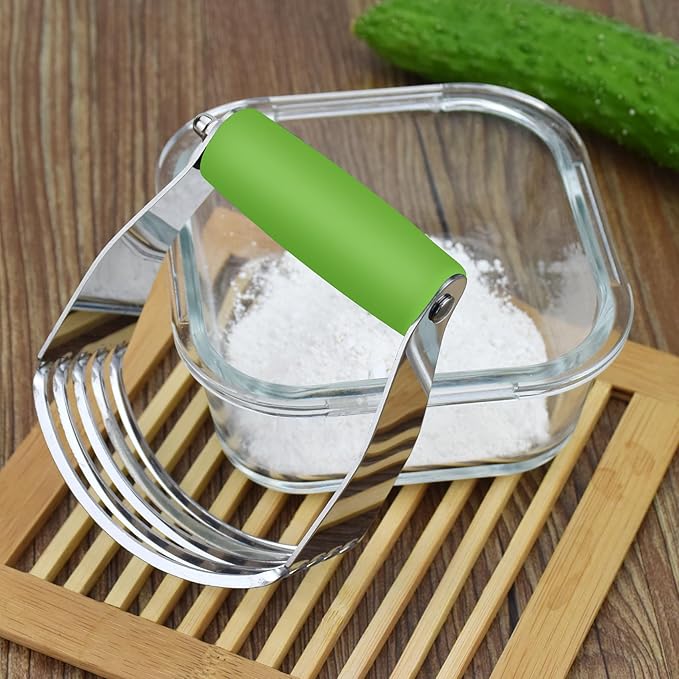 Dough Blender Heavy Duty Pastry Cutter Stainless Steel Butter Cutter Professional Baking Tool For Mixing Flour Butter (1 Pcs Green) - Image 3