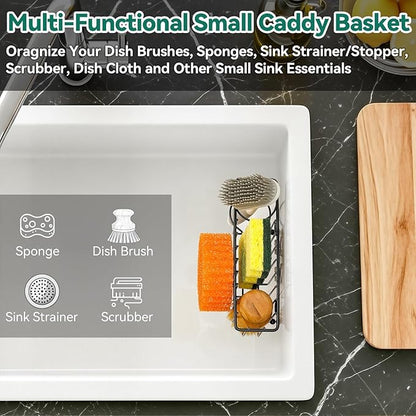 3-IN-1 Multiuse Sponge Holder for Kitchen Sink, Sponge Caddy for Scrub Daddy/Scrub Mommy Smiley Face, Sink Organizer Accessories for Dish Brush, Scrubber - with 2 Suction Cups & 1 Adhesive Hook - Image 4