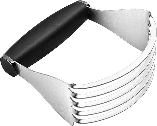 Spring Chef Dough Blender For Baking, Heavy Duty Dough Cutter Tool, Stainless Steel Pastry Cutter Tool with Sharp & Sturdy Blades, Pastry Blender for Easy Mixing, Dishwasher Safe - XL Size - Black by SpringChef