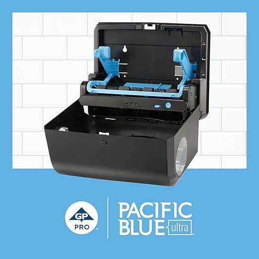 Georgia-Pacific Pacific Blue Ultra 9" Mini Automatic Paper Towel Dispenser by GP PRO (Georgia-Pacific), Black, 54518, 14.1" W x 6.5" D x 11.1" H - New Version - Image 3