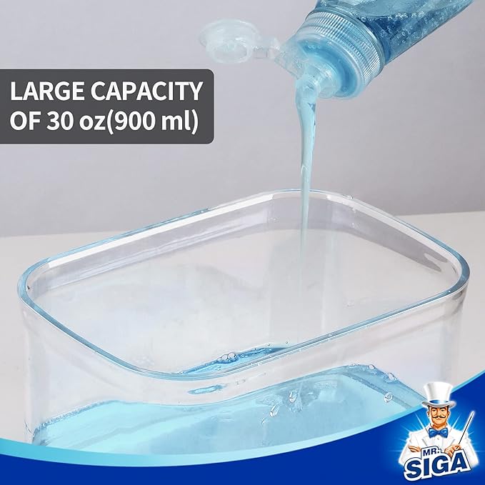 MR.SIGA Dish Soap Dispenser for Kitchen,2 in 1 Premium Sponge Holder, Dishwashing Soap Pump Dispenser for Countertop, Black - Image 4