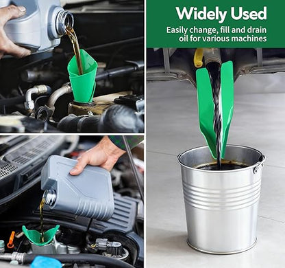 Reusable Flexible Oil Drain Funnel Form a Foldable Bendable Flex Funnel for Car Motorcycle Truck Lawnmower Snowplow Reused Oil Change Spill-Free Filling Draining Tools Easy to Store and Clean - Image 6