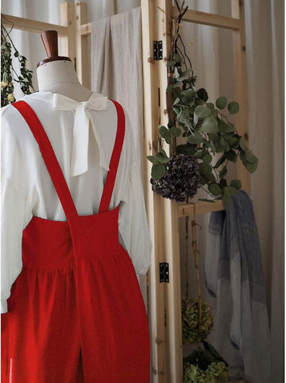 Uaussi Cotton Linen Apron Cross Back Work Apron for Women with Pockets Pinafore Dress X Cross Halter Apron for Chef Gardening - Image 3