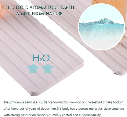 NiuYichee 2 PCS Water Absorbent diatomite Coasters, 10.2" x 4" Water Absorbing Stone Tray for Sink, Stone Drying mat for Kitchen Counter, Stone soap Tray Used for Hand Soaps & toiletries & Plants - Image 4
