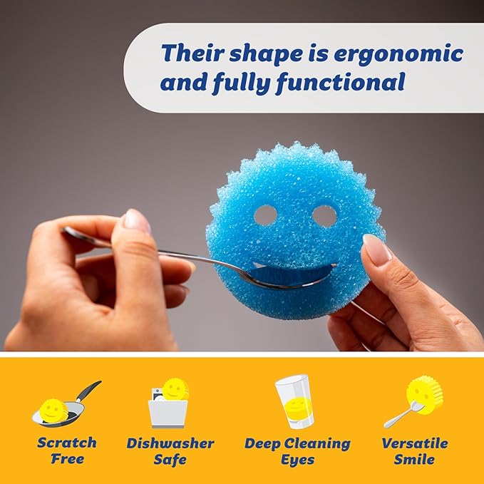 Scrub Daddy Scratch-Free Multipurpose Kitchen Sponges - Bulk Dish Sponges for Kitchen, Bathroom, Household Cleaning & More - Made with BPA-Free Polymer Foam (5 Count) (Pack of 2) - Image 4