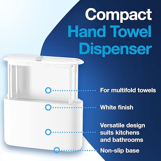 Tork Xpress Paper Towel Dispenser, White, H2/H23 Multifold Compatible, Compact design for Home & Commercial use (302020) - Image 3