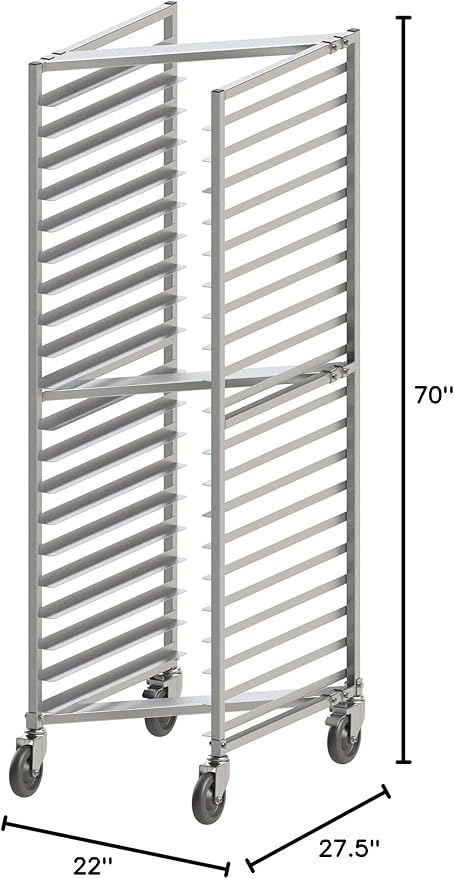 Winco Aluminum Sheet Pan/Bun Rack, 3" Spacing, Nesting Style, 20 Tier - Image 3