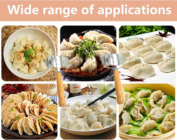 2 PCS Dumpling Cutter Sturdy Dumpling Maker Dumpling Wrapper Skin Dough Cutter Stainless Steel Dough Blenders Circle Roller Mold for DIY Kitchen Accessories