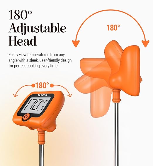 Digital Candy Thermometer with Pot Clip, 10" Long Stainless Steel Probe, Instant Read Kitchen Thermometer for Cooking, Baking, and Candy Making - Image 7