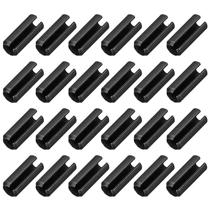 MECCANIXITY 25Pcs Slotted Split Roll Pins 1/2 Inch(12mm) Dia. 1-1/5 Inch(30mm) Length 65Mn Steel Spring Tension Expansion Dowels for Secure Fastening, Black