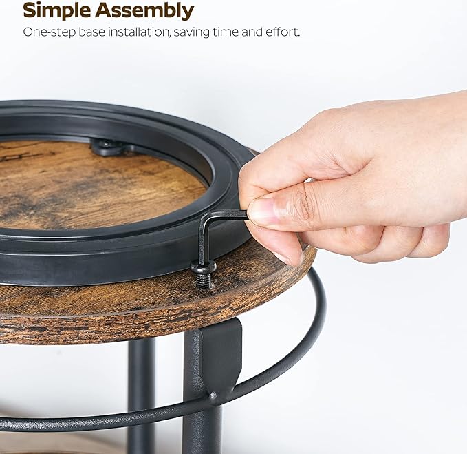 YATINEY Lazy Susan Organizer, Rotating Spice Rack, 2 Tier Spice Turntable Organizer, Industrial Turntable Spice Holder, for Kitchen Countertop and Cabinet, Compact and Versatile, Rustic Brown SR22BR - Image 9