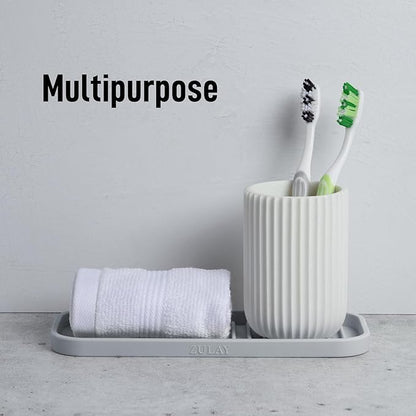 Zulay Kitchen (9x3.5in) Sponge Holder for Kitchen Sink - Flexible Heavy-Duty Multipurpose Sink Caddy - Counter Organizer for Kitchen, Bathroom, Makeup, Trinkets & More! (Grey) - Image 5