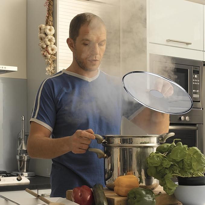 3 Pack Splatter Screen for Frying Pan 13" 11.5" 9.8" Stainless Steel Grease Splatter Guard Ultra Fine Mesh Lids with Fold Flat Knob Set for Prevent Oil Splatter - Image 6