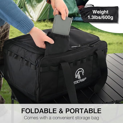 REDCAMP Folding Outdoor Stove Windscreen, 10 Plates Iron Camping Stove Windshield with Carrying bag, Lightweight Butane Burner Windshield, Grey