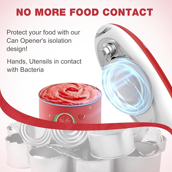 Electric Can Opener, Food Safe Automatic Can Opener with Smooth Edge, Open Your Cans with A Simple Press of Button, Can Opener Electric Kitchen Gifts for Seniors and Arthritis - Image 7
