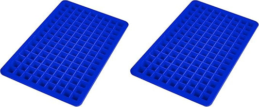 Tovolo Mini Ice Cube Tray with Lid (Stratus Blue) - Silicone Tray for Freezing Mini Ice/BPA-Free Silicone and Plastic (Pack of 2)