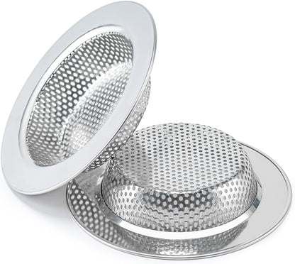 Honmein 2 Pcs Sink Strainer for Most Kitchen Sink Drain Basket, Upgraded Double-Layer Safe Design Kitchen Sink Strainer (Outer Diameter 4.5 Inch) by Honmein