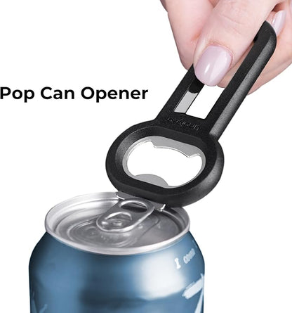 Linoroso Magnetic Bottle Opener Pop Can Opener for Refrigerator, Beer Bottle Opener and Soda Can Opener with Cap Catcher, Portable Beer Opener for Bartender, Home, Restaurant, Bar Tools, 2 Pack, Black
