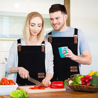 Apron for Men Women, Chef Apron with Adjustable Neck Strap, Heavy Duty Apron with Pockets, for Cooking, Gardening - Image 5