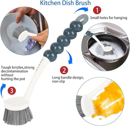 6 Pack Multipurpose Household Cleaning Set, Deep Cleaning Brush Set with Grips - Dish, Scrub, Bottle, Shoe, Groove Gap, Keyboard Brush for Kitchen, Bathroom (B) - Image 2