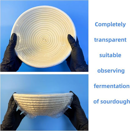 100 Boxed Bowl Covers Bread Proofing Large Thick Clear Plastic Wrap for Food Shower Caps for Sourdough Bread Baking Rising Elastic Reusable BPA Free Food Grade (Diameter 13" Thick Clear) - Image 5