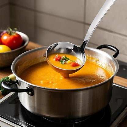 HIFIND Large Ladle Spoon 10.6 Inches Stainless Steel, Heavy Duty Mirror Polished Cooking Utensil, Dishwasher Safe, Kitchen Serving Tool, Rust-Resistant Metal Unique Soup Spoon - Image 7