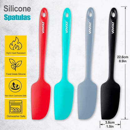Mini Silicone Spatula - BPA Free Pro-Grade 600ºF Heat-Resistant Non-Stick Small Rubber Jar Spatula - Silicone Kitchen Scraper Utensil Tool for Cooking and Baking, 8.8 IN - Image 5