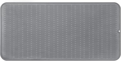 MicoYang Silicone Dish Drying Mat for Multiple Usage,Easy clean,Eco-friendly,Heat-resistant Silicone Mat for Kitchen Counter or Sink,Refrigerator or Drawer Liner Grey 5XL 36inches x 18inches by MicoYang