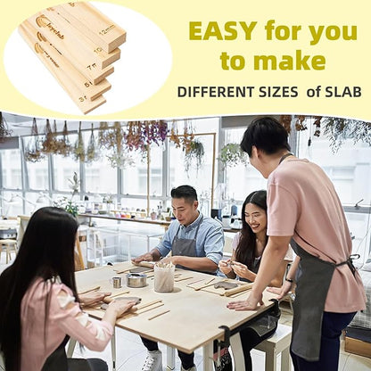 Pottery Rolling pin Guides, Clay Tools, 5-Size Mud Stick Guide for Precise Clay Thickness, Premium Pottery Tools for Hobbyists & Ceramic Artists (15.7inch)