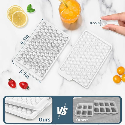 WIBIMEN Mini Ice Cube Trays, 0.55” Tiny Pebble Ice for Iced Coffee & Cocktails, Fast Chill, Easy Twist Release, Stackable with Lid & Storage Bin (4 Pack, White) - Image 5
