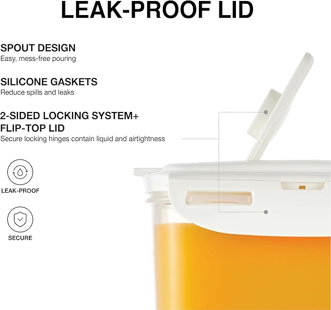 LocknLock Aqua Fridge Door Water Jug | Clear Pitcher | BPA Free Plastic Pitcher with Lid | 2 Quart Pitcher with Lid for Water, Juice, Tea & More Beverages, Ivory - Image 2