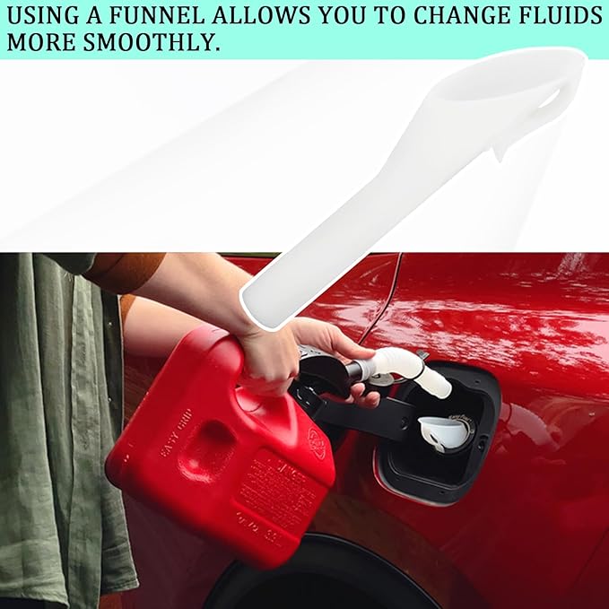 Msyuusr 2PCS Capless Gas Tank Funnel，Funnels for Automotive Use OEM#8U5A-17B068-EB 1782177 1833948 2050651, Fuel Tank Accessories Compatible with Ford (White) - Image 3