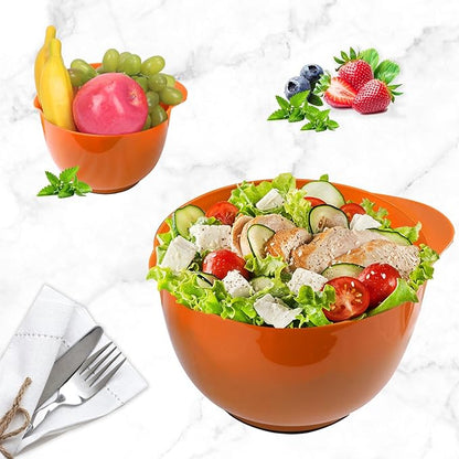 BoxedHome Nesting Plastic Mixing Bowl Set, 4 Piece Mixing Bowl Set with Pour Spouts, Size 1.7, 2.5, 3.5 and 4.5qt, for Prepping, Mixing, Baking, Cooking, Brownish Orange - Image 7