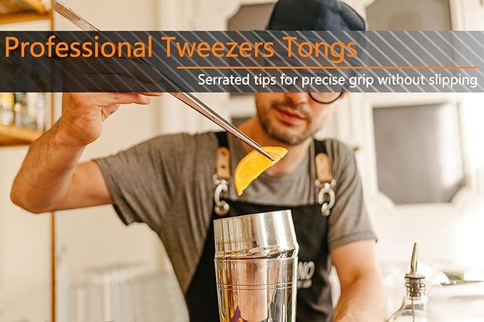 JETKONG 6 Pcs Cooking Tweezer Tongs, 12'' and 6.3" Stainless Steel Kitchen Tweezer Set, Professional Chef Tweezers for Cooking, Repairing, Sea Food, BBQ, Multi-use - Image 7